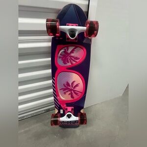Tropical Vibes Skateboard with Pink and Purple Design